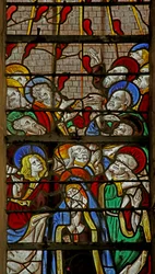 Fenster, das die Apostel zu Pfingsten darstellt
